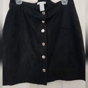 H&M faux suede high waisted mini skirt